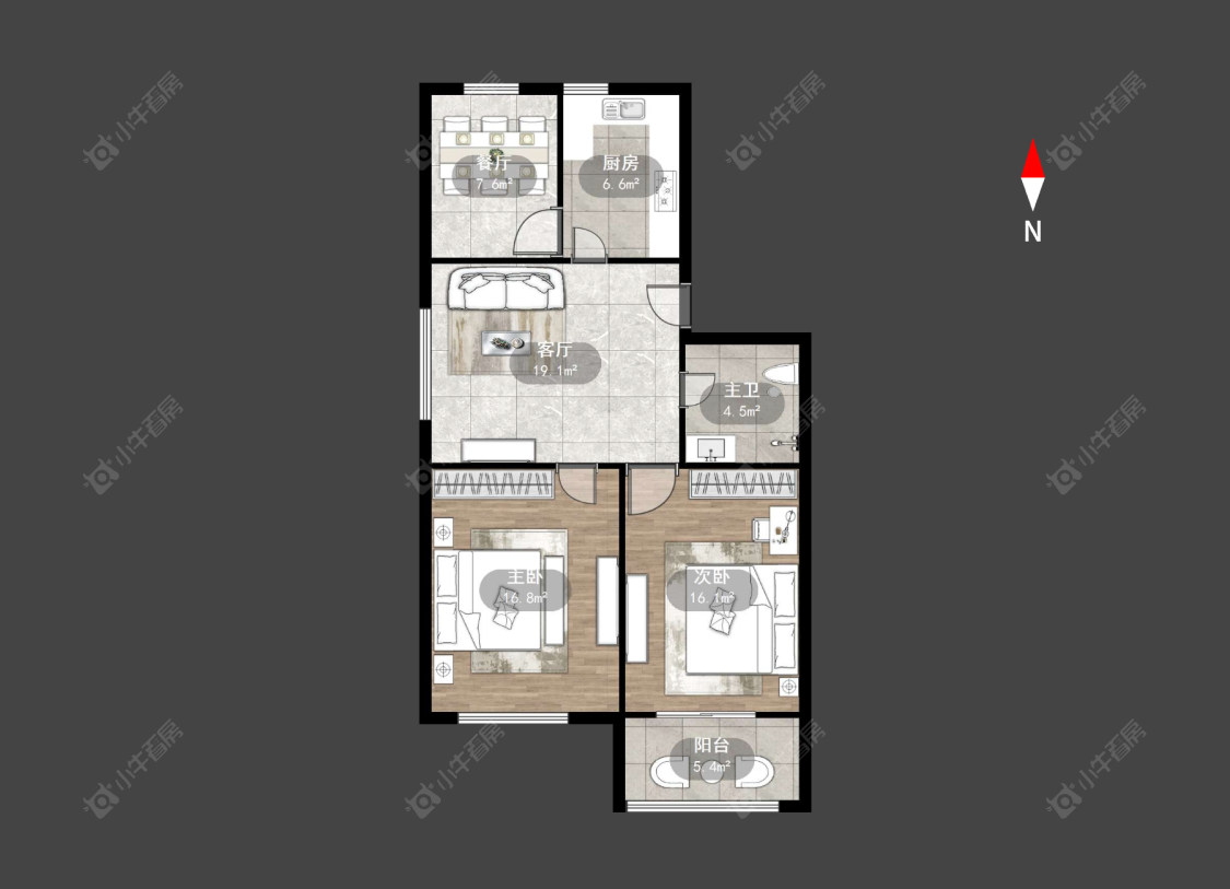 常州茶山村公寓在售二手房房源户型图_小牛看房