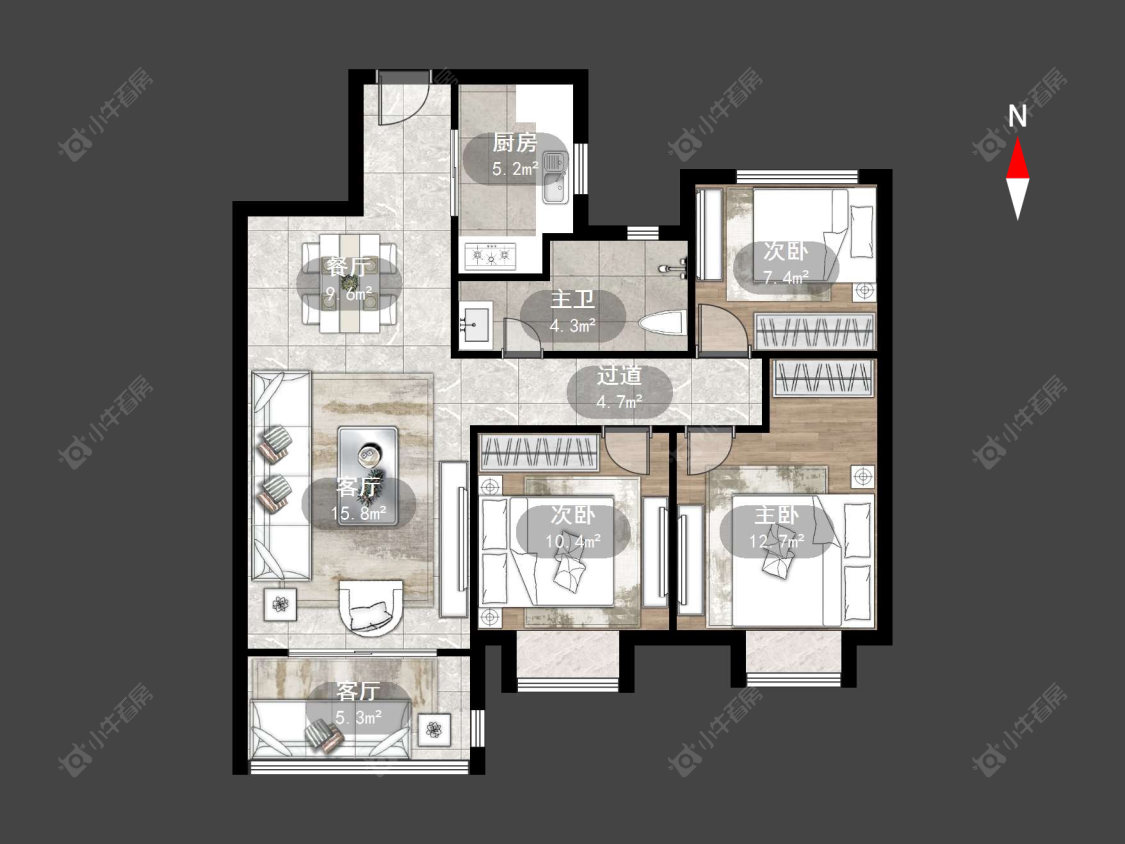 常州新城金郡(金坛)1区在售二手房源户型图_小牛看房
