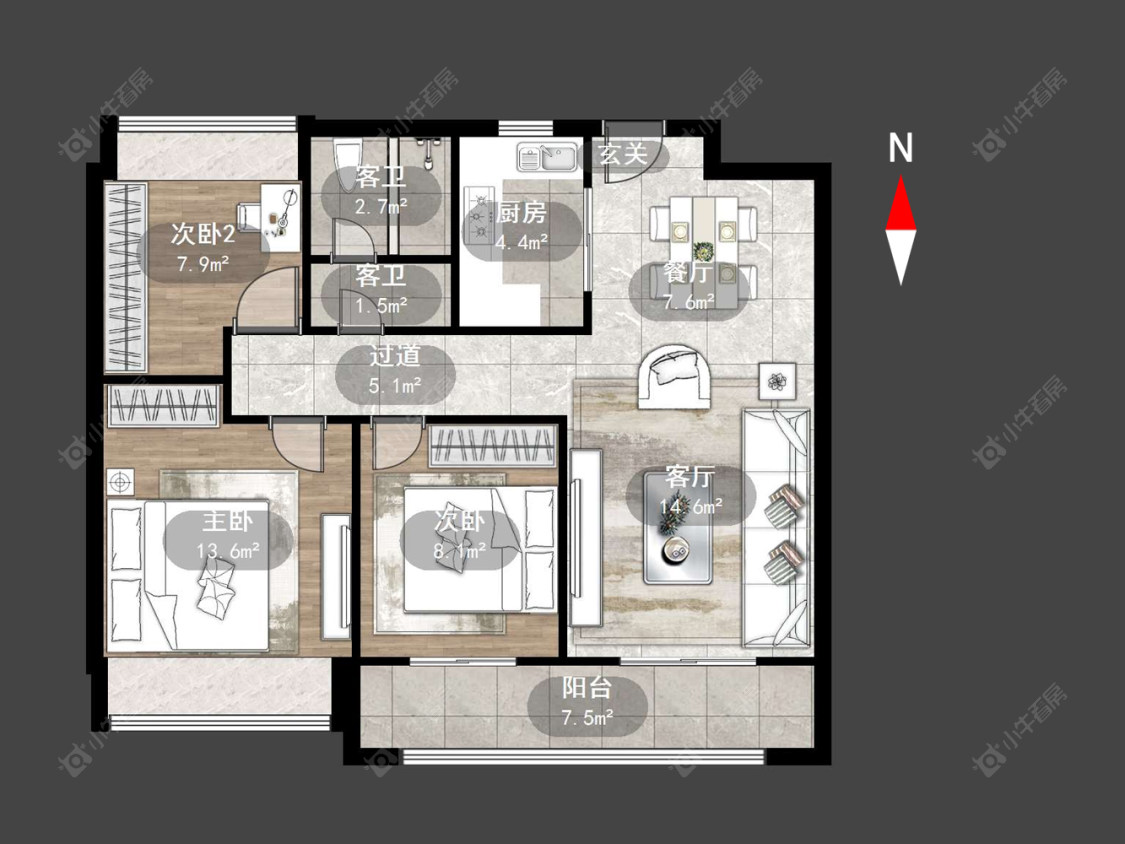 常州弘阳云峯在售二手房源户型图_小牛看房
