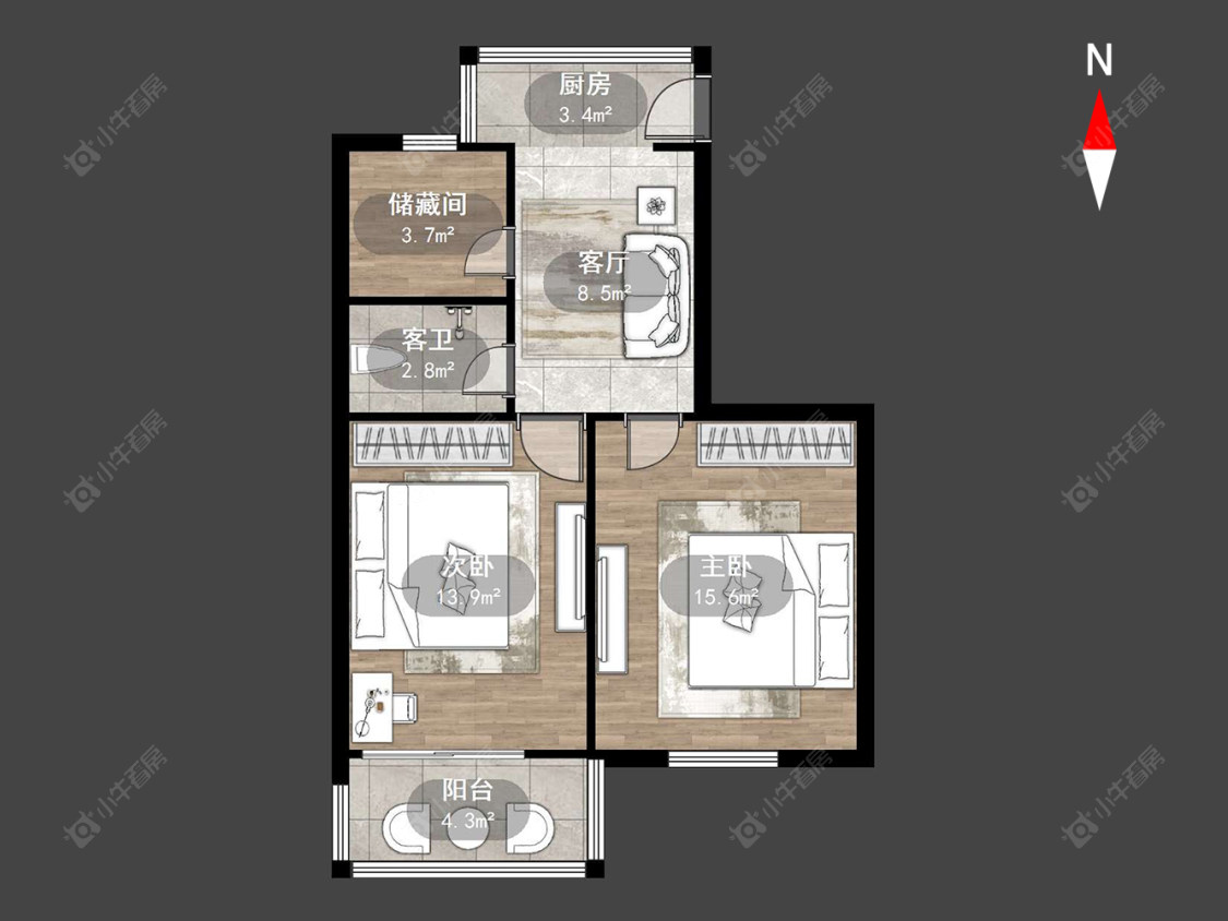 常州黑木桥在售二手房源户型图_小牛看房