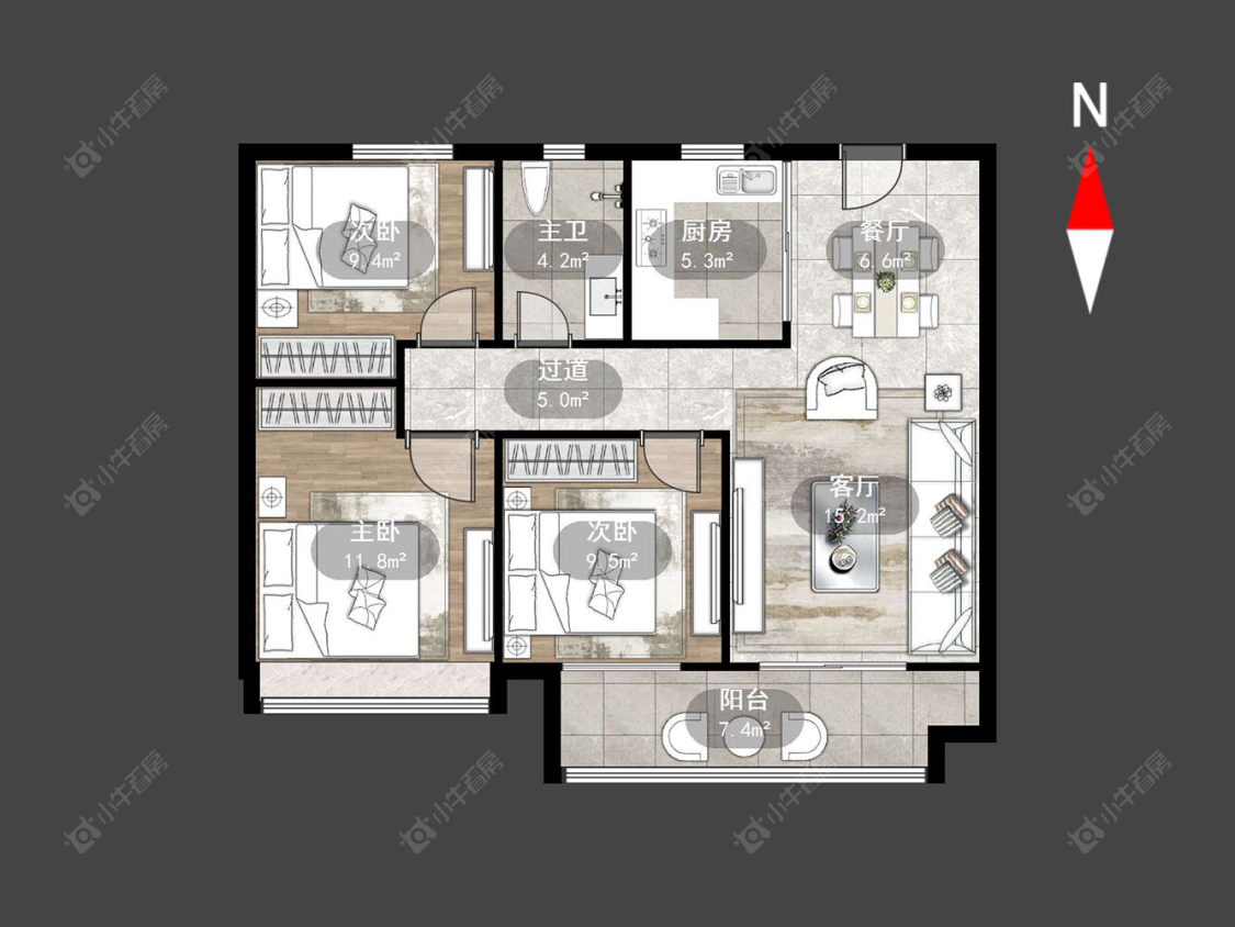 龙宸铭著房源户型图 常州龙宸铭著在售二手房源户型图_小牛看房