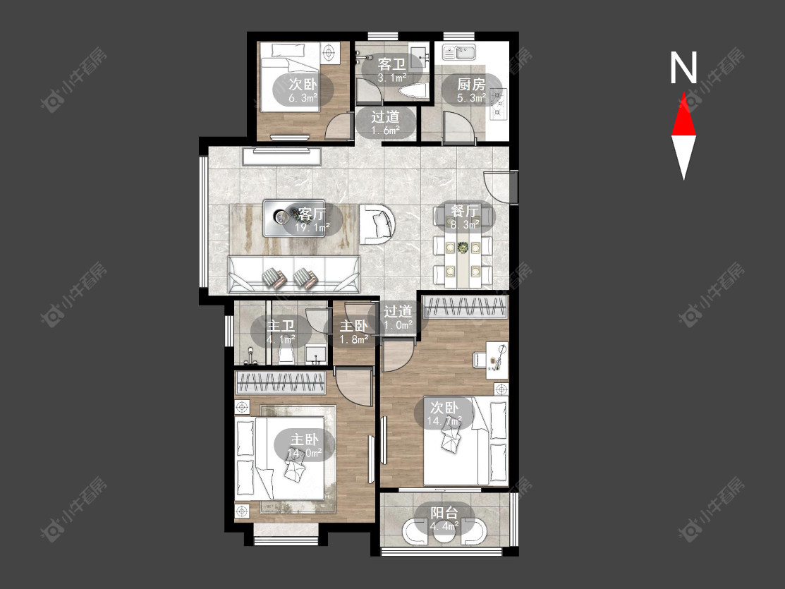 常州东城明居在售二手房源户型图_小牛看房