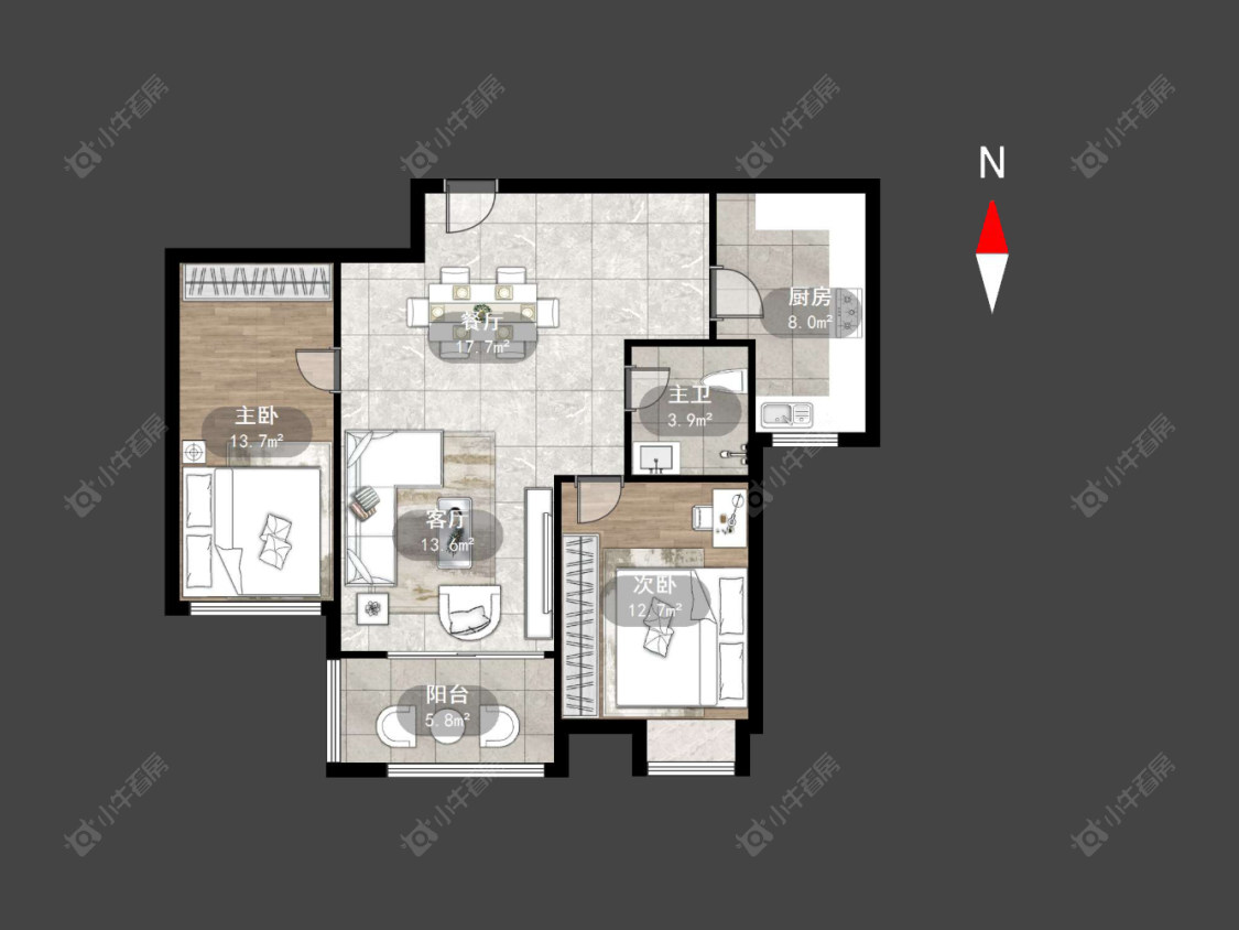 常州世茂香槟湖二期在售二手房源户型图_小牛看房