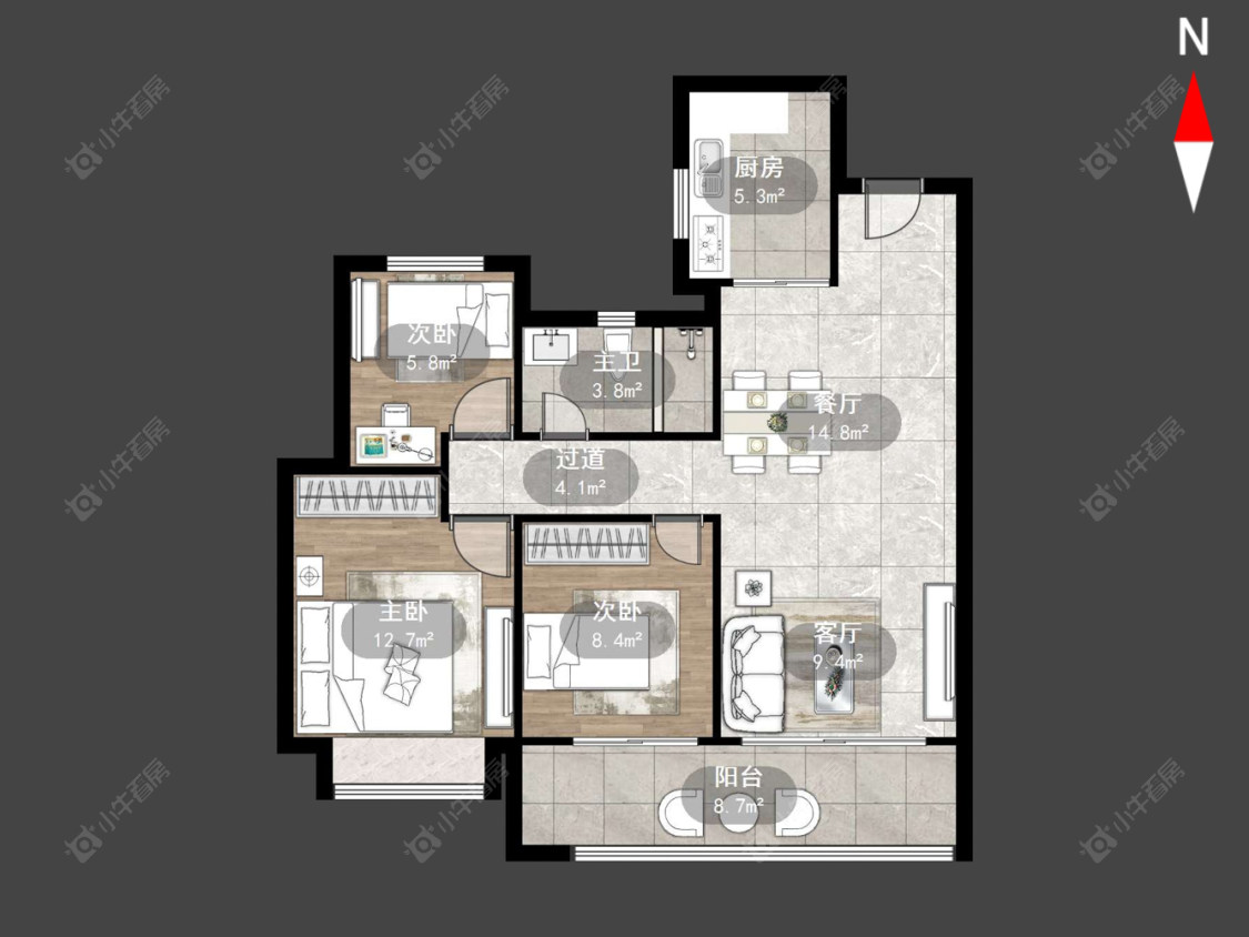 常州九洲玺在售二手房源户型图_小牛看房