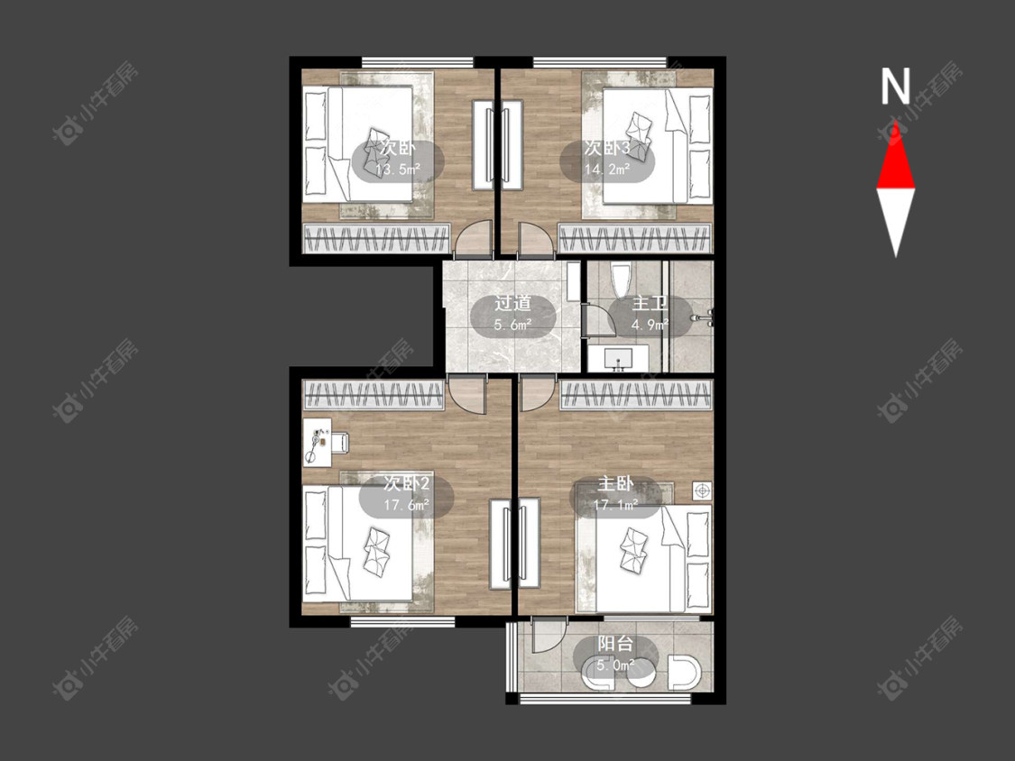 常州圩塘五村在售二手房源户型图_小牛看房
