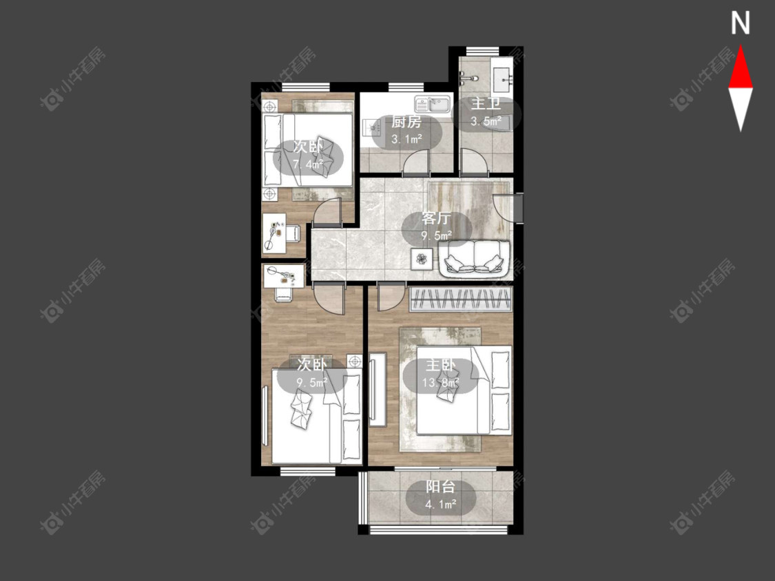 常州木梳路在售二手房源户型图_小牛看房