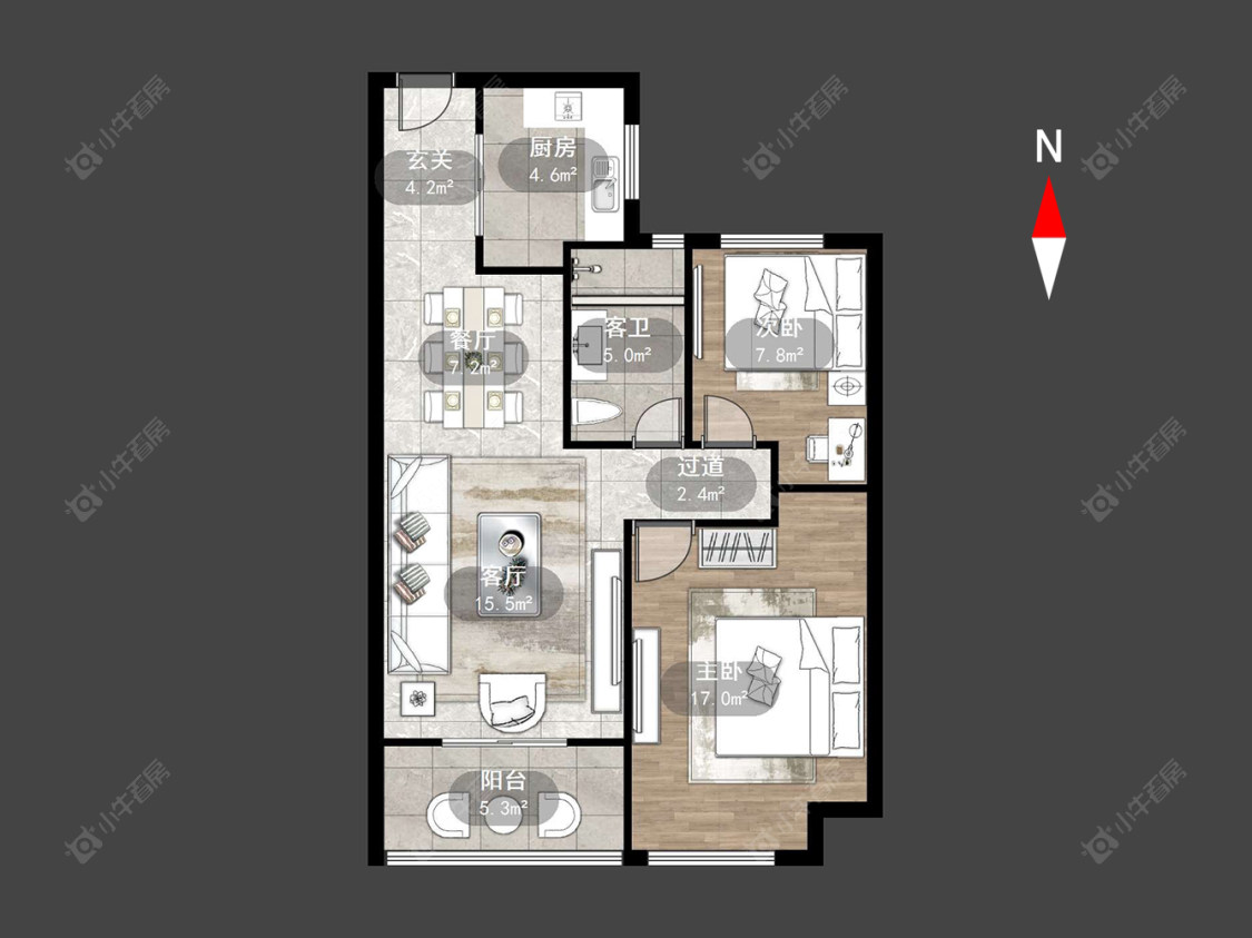 常州海华花园在售二手房源户型图_小牛看房