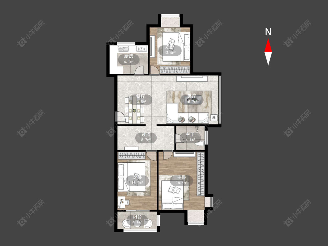 常州紫金园在售二手房源户型图_小牛看房
