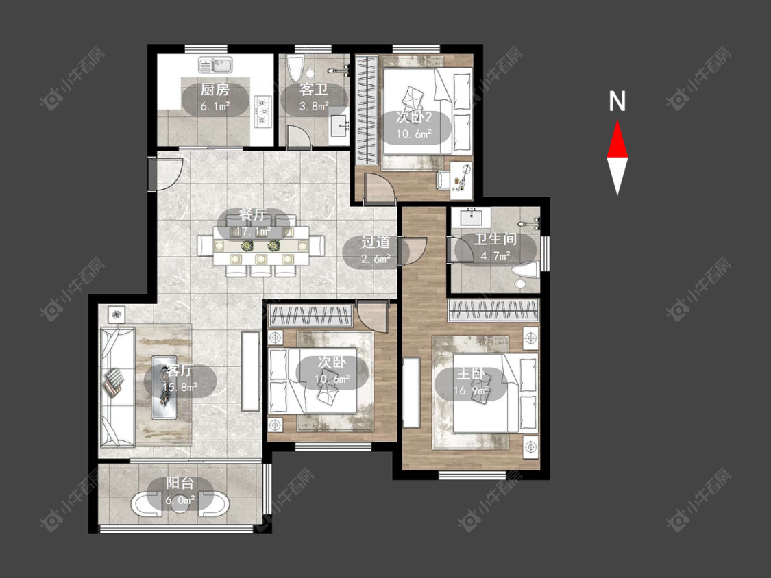 常州新景花苑一期在售二手房源户型图_小牛看房