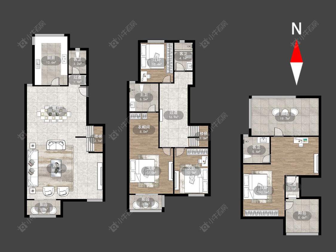 常州龙湖香醍漫步别墅区在售二手房源户型图_小牛看房