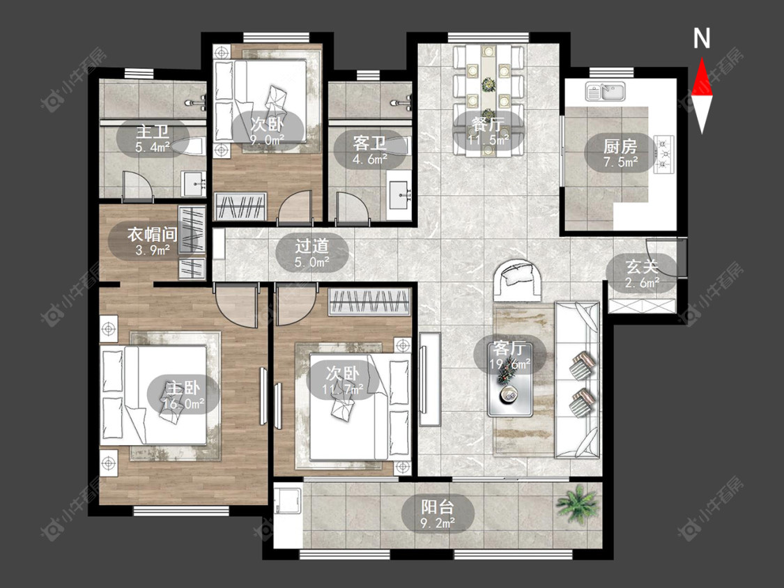 常州公园壹号四期在售二手房源户型图_小牛看房
