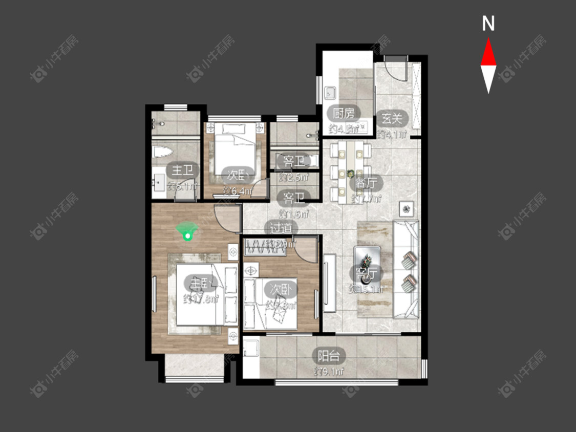 常州新城金郡(金坛)2区在售二手房源户型图_小牛看房