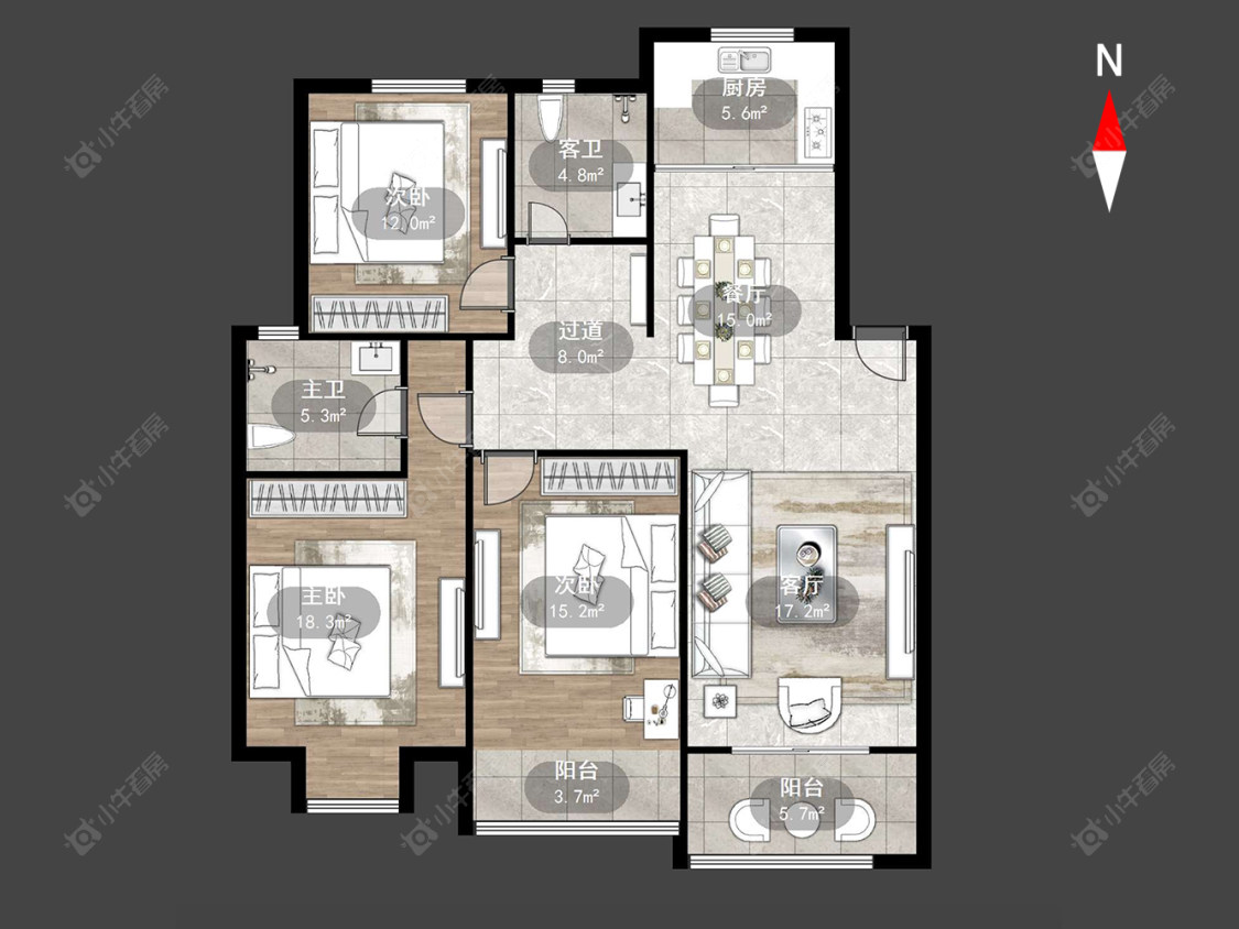 常州潞城花苑在售二手房源户型图_小牛看房
