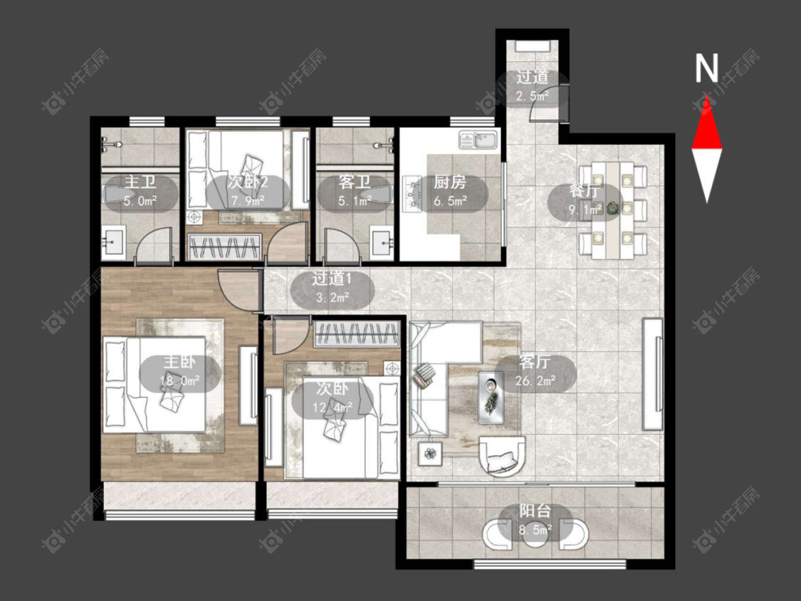 常州中海云樾里在售二手房源户型图_小牛看房