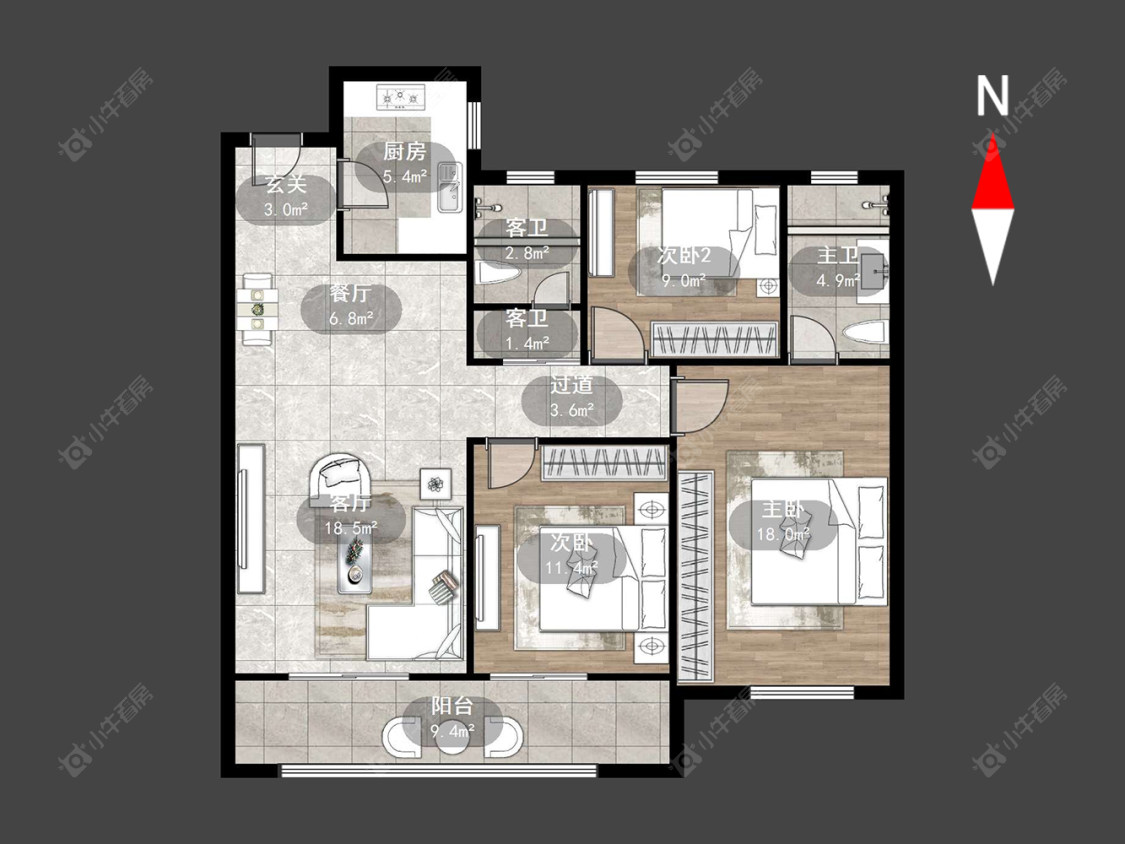 常州新尚嘉园在售二手房源户型图_小牛看房
