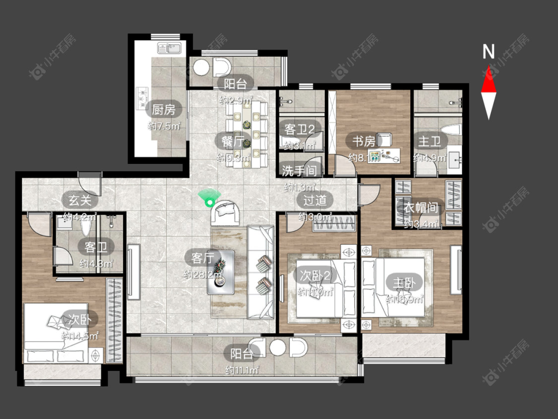 朗诗熙华府房源户型图 常州朗诗熙华府在售二手房源户型图_小牛看房