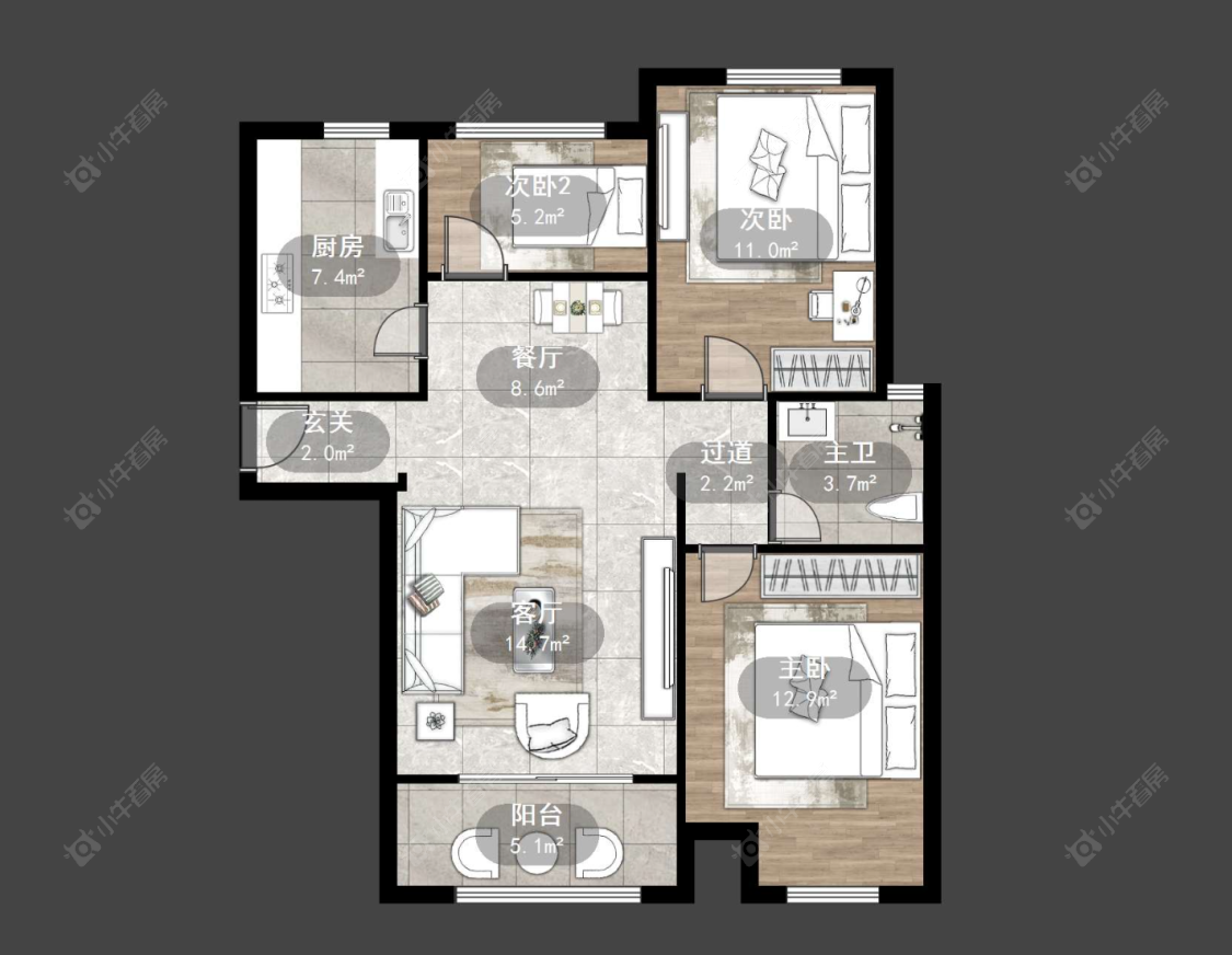 常州清水湾花园三期在售二手房源户型图_小牛看房