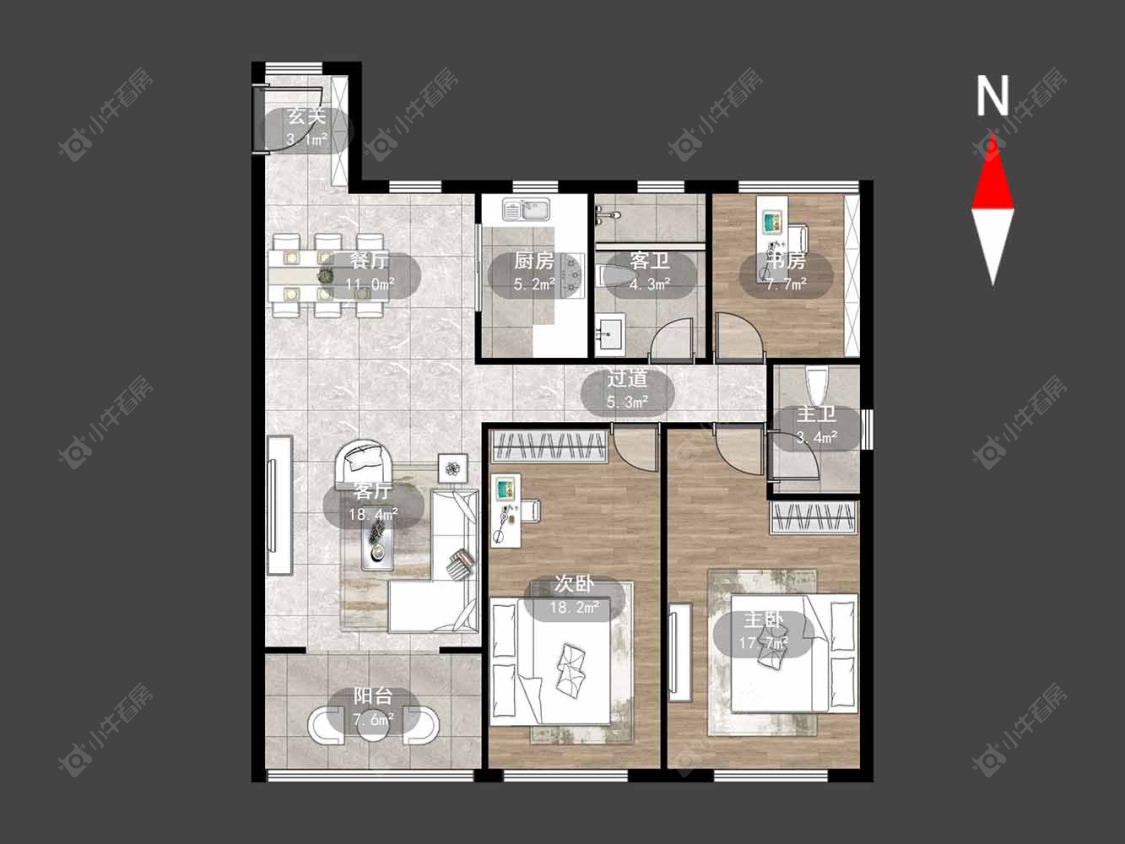 常州御城在售二手房源户型图_小牛看房