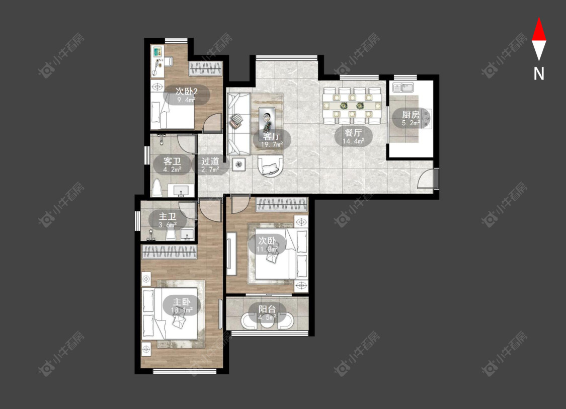 常州蔷薇家园在售二手房源户型图_小牛看房