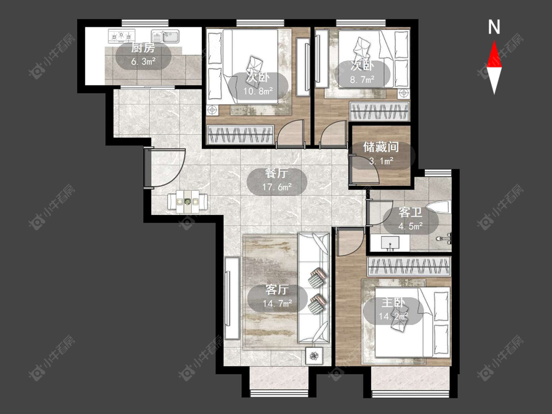 常州旭辉都会江来在售二手房源户型图_小牛看房