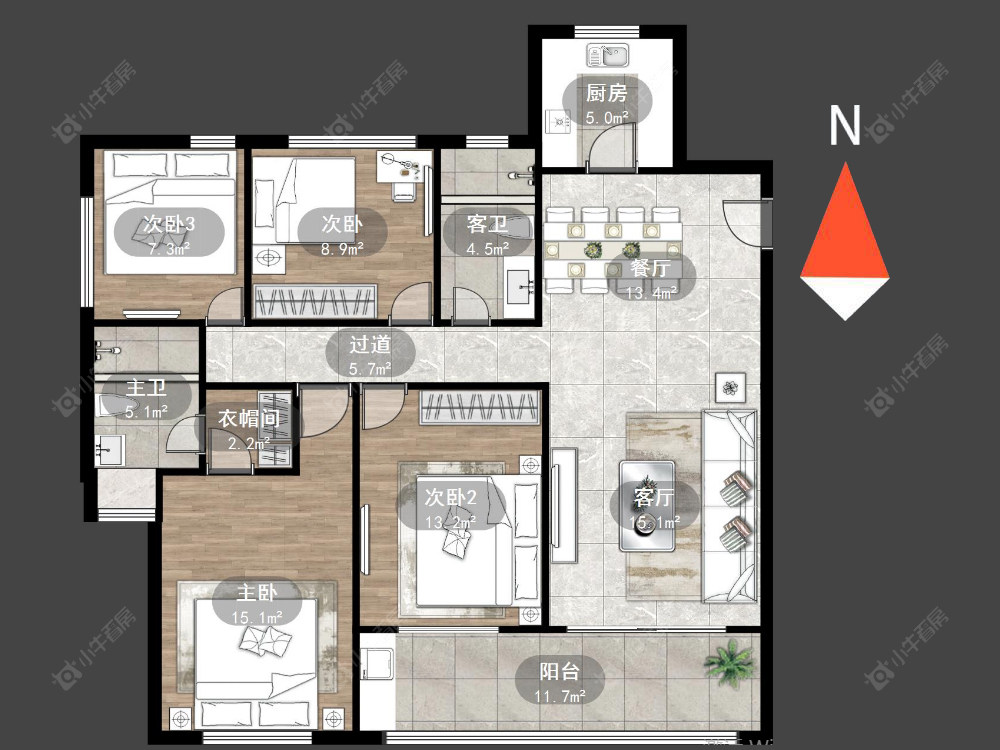 常州星河国际十一区在售二手房源户型图_小牛看房