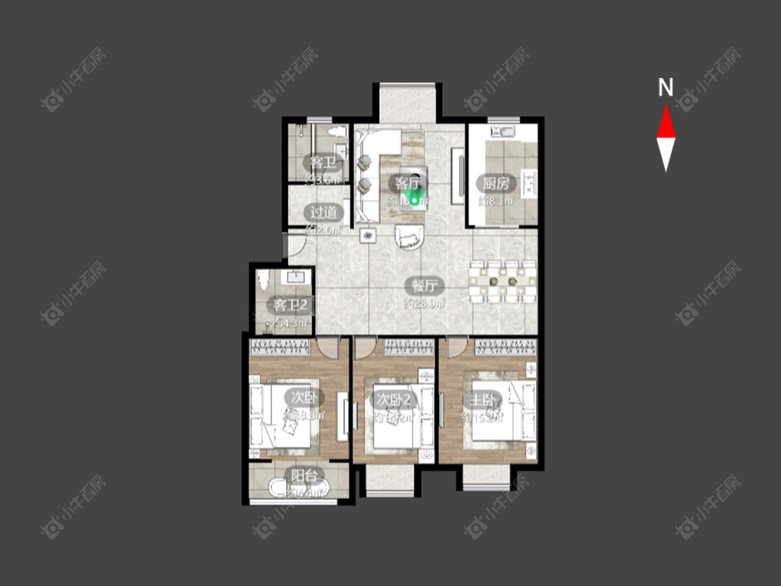 常州西新桥公寓在售二手房源户型图_小牛看房