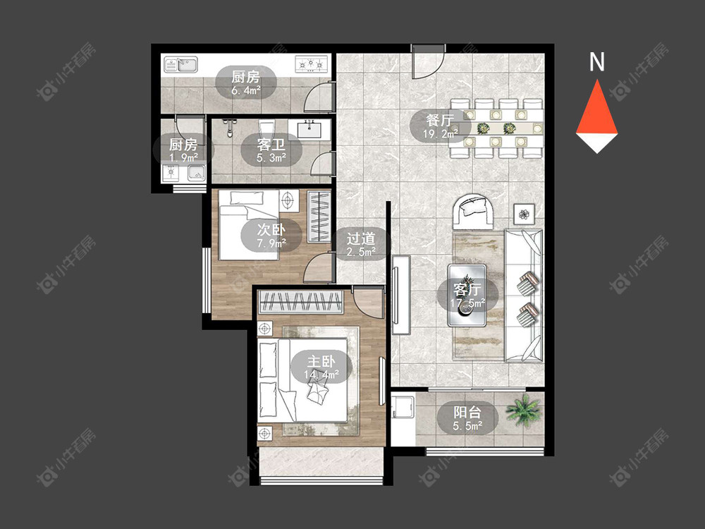常州星河国际一区在售二手房源户型图_小牛看房