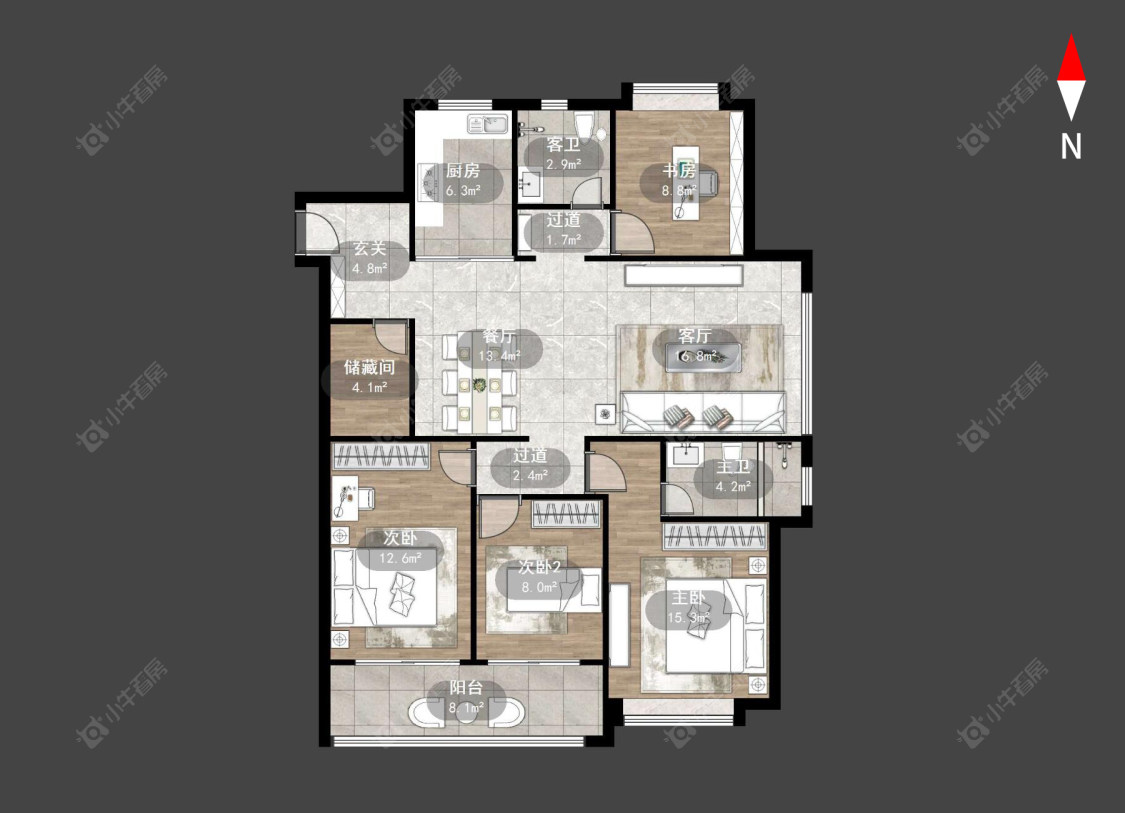 九洲玺房源户型图 常州九洲玺在售二手房源户型图_小牛看房