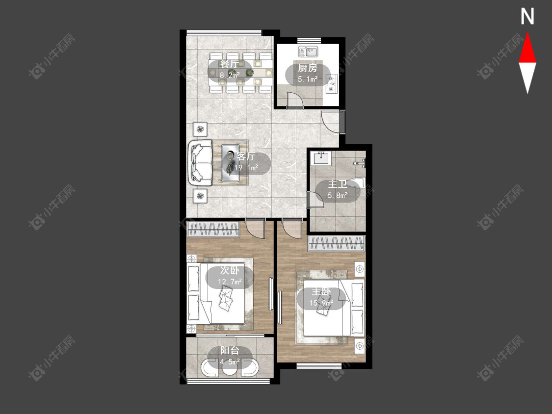 常州常宁公寓在售二手房源户型图_小牛看房