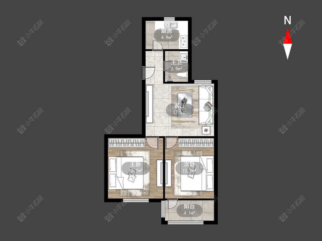 常州清潭六村在售二手房源户型图_小牛看房