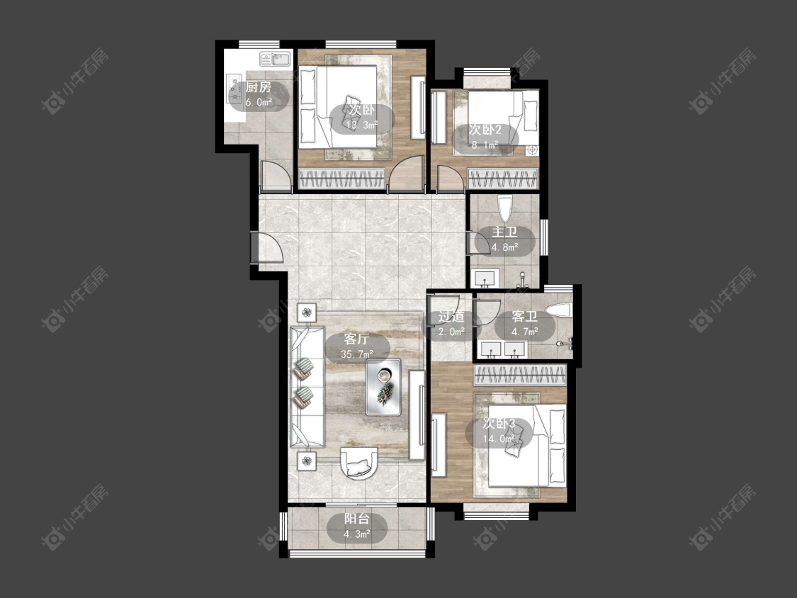 丹阳练湖新城在售二手房源户型图_小牛看房
