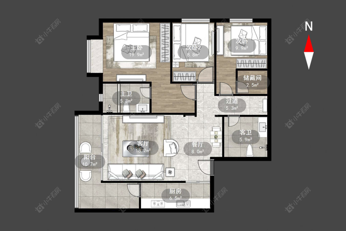 常州恒大御景在售二手房源户型图_小牛看房