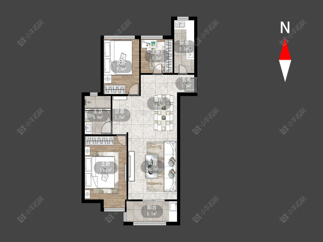 常州福地聚龙苑在售二手房源户型图_小牛看房