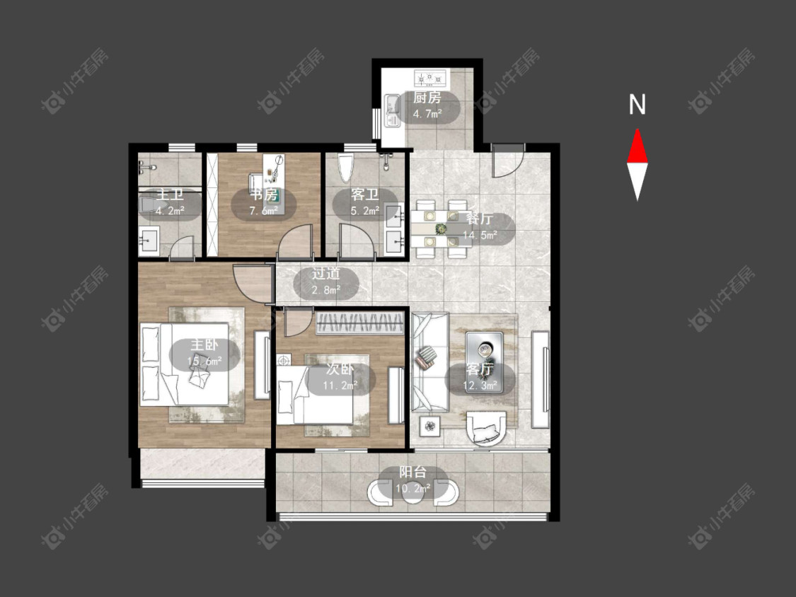 龙湖景粼天著房源户型图 常州龙湖景粼天著在售二手房源户型图_小牛看房