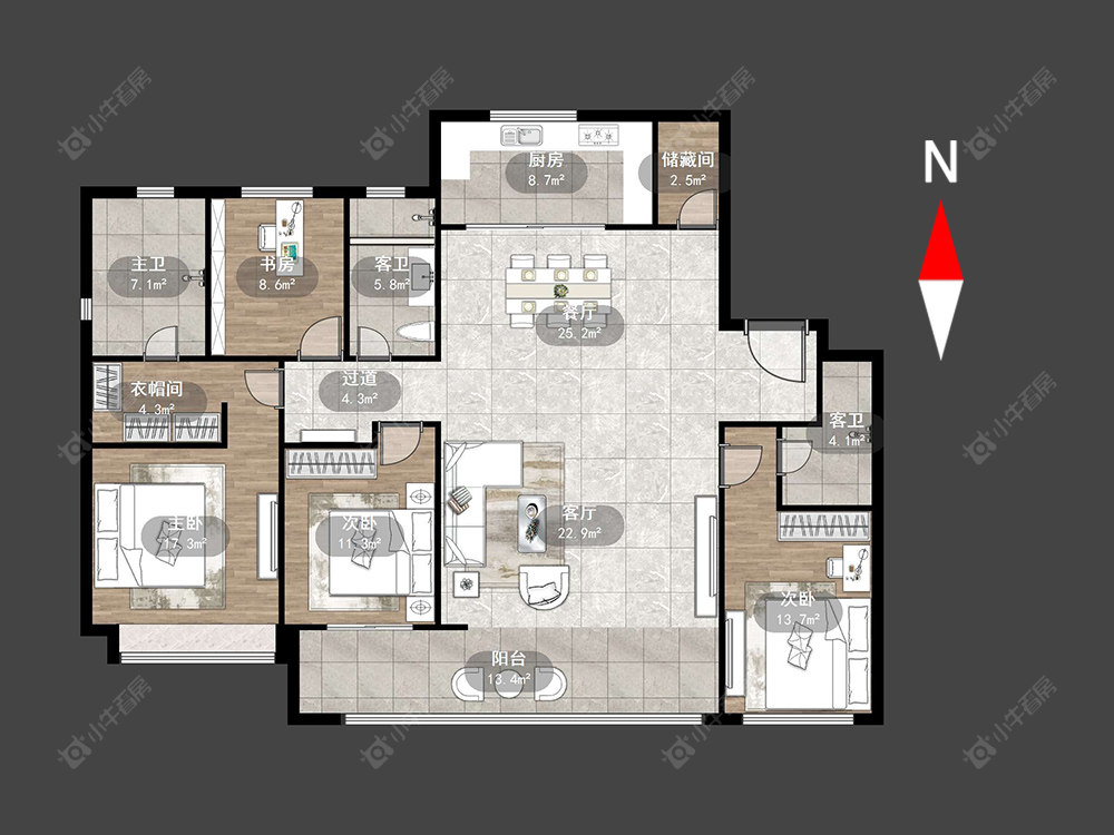 常州春秋金茂府在售二手房源户型图_小牛看房
