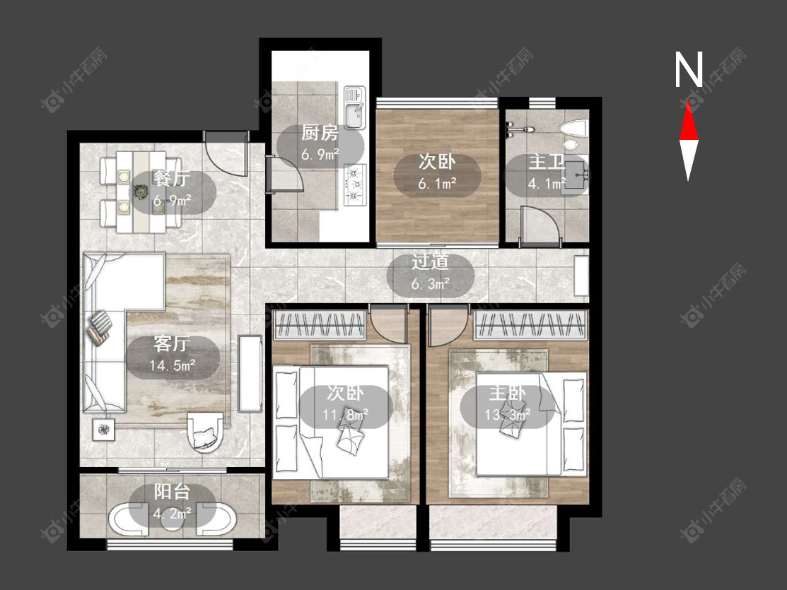 常州中海凤凰熙岸在售二手房源户型图_小牛看房