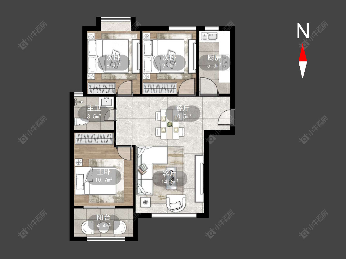 常州水岸花语在售二手房源户型图_小牛看房