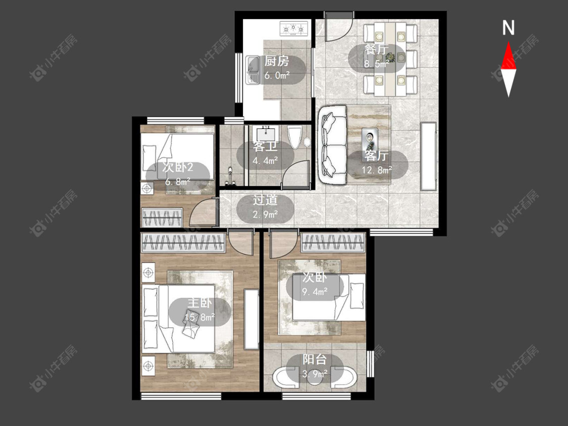 常州港龙新港城在售二手房源户型图_小牛看房