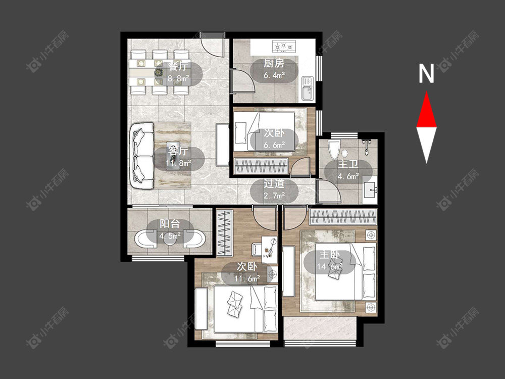 绿地香奈房源户型图 常州绿地香奈在售二手房源户型图_小牛看房