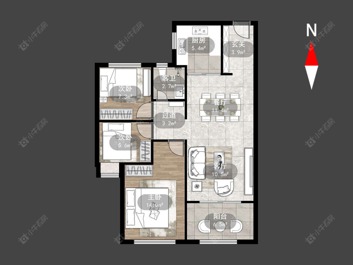 常州路劲城市主场在售二手房源户型图_小牛看房