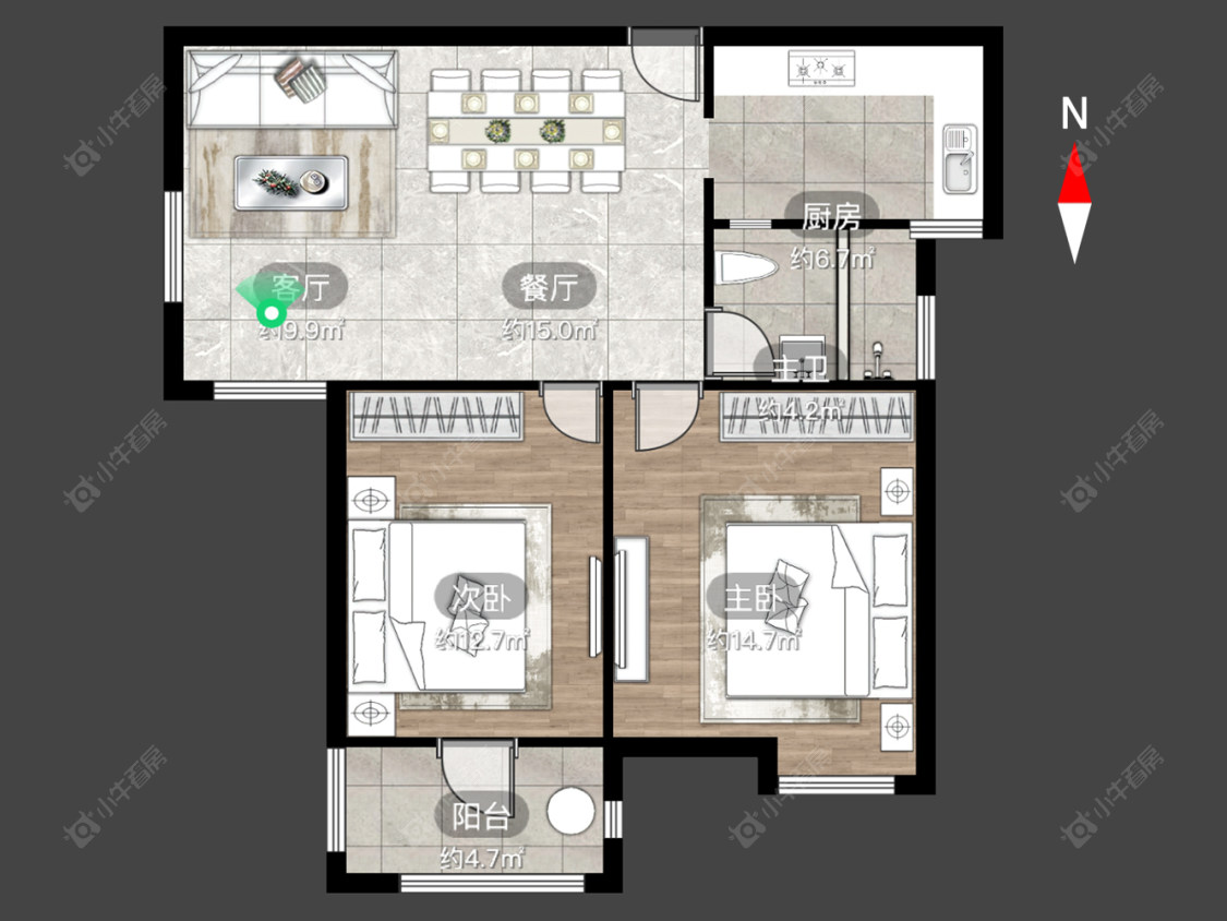 常州九洲花园二期在售二手房源户型图_小牛看房