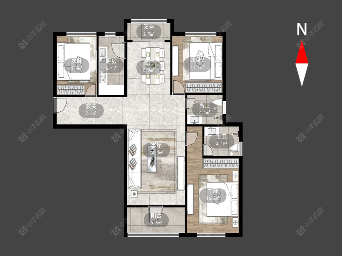常州金梅花园北区在售二手房源户型图_小牛看房