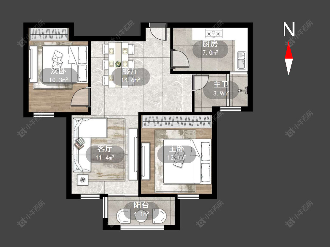 常州华润国际三期在售二手房源户型图_小牛看房