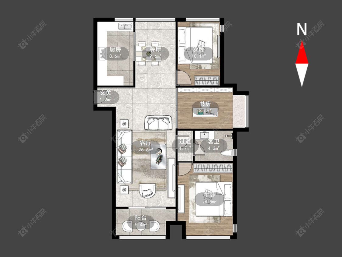 常州高成莱茵三期在售二手房源户型图_小牛看房