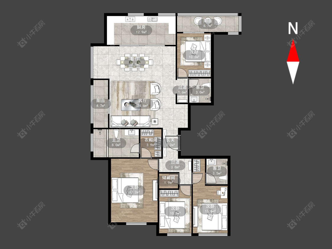 常州新城帝景南区在售二手房源户型图_小牛看房