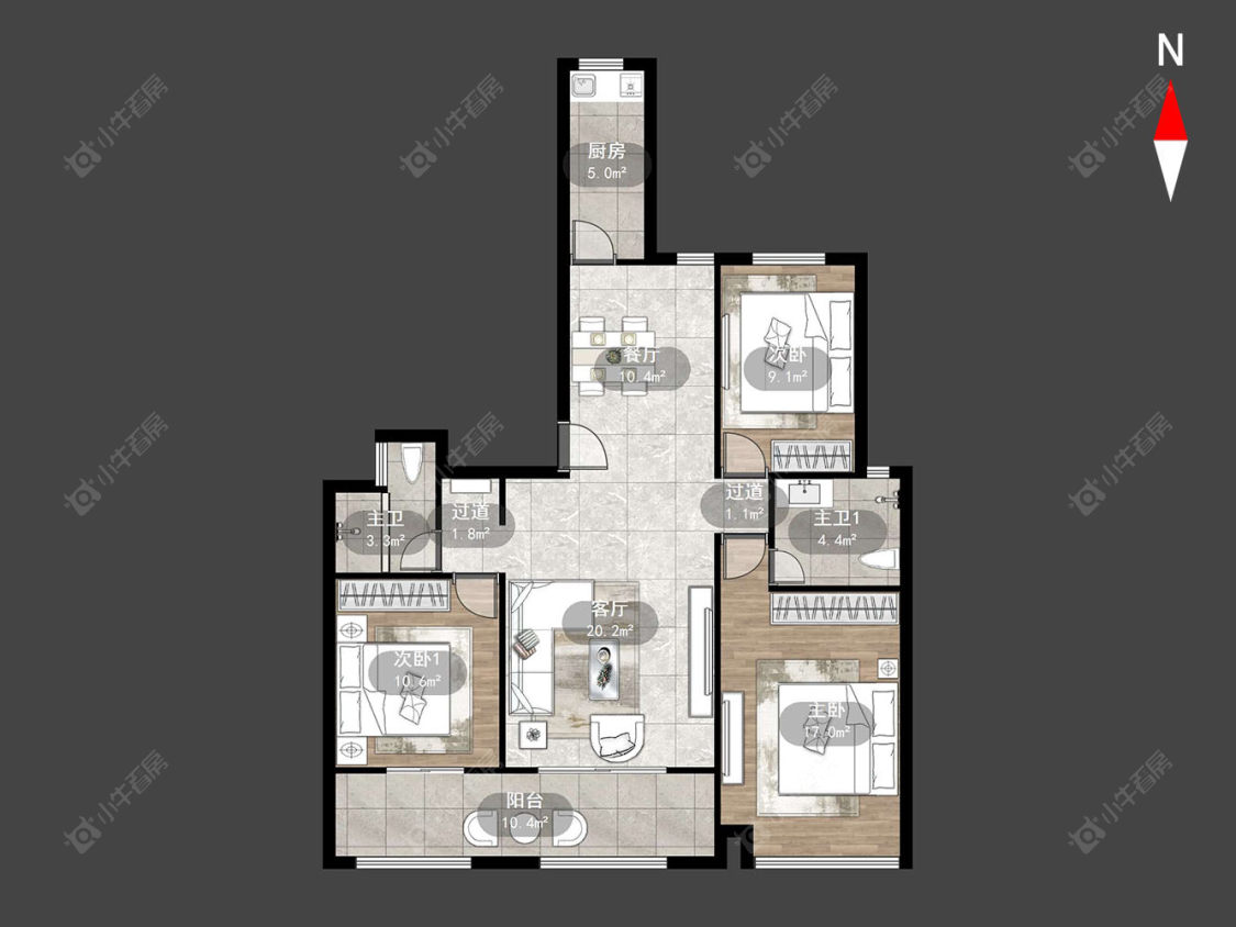河枫御景花苑房源户型图 常州河枫御景花苑在售二手房源户型图_小牛看房