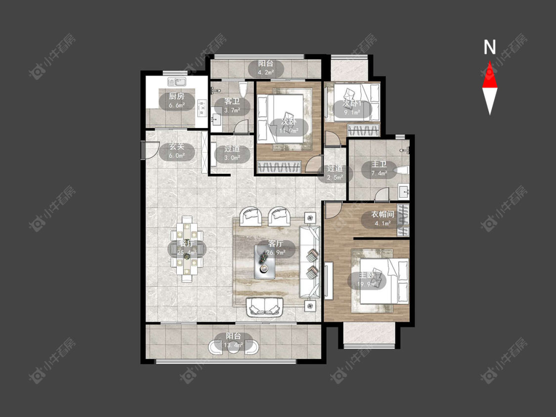 常州花语江南在售二手房源户型图_小牛看房