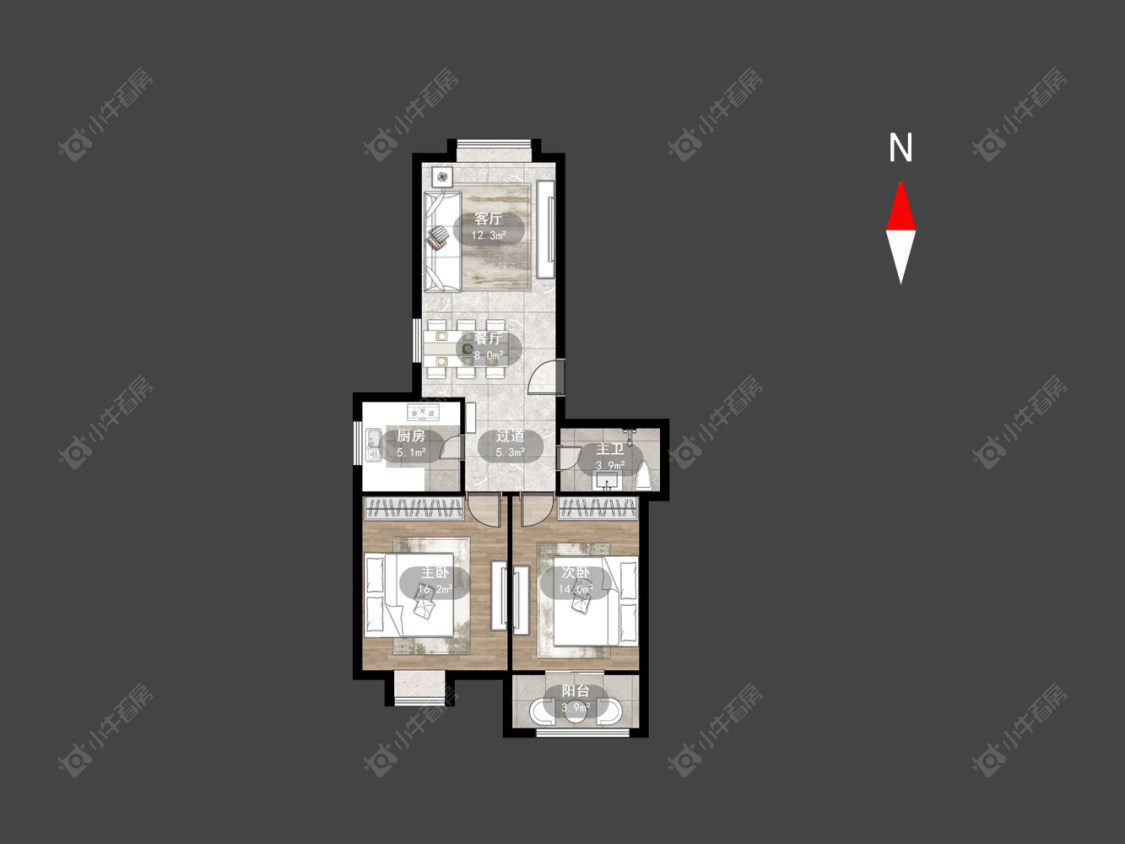 常州祥龙苑在售二手房源户型图_小牛看房