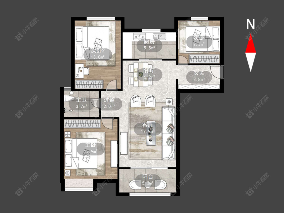 常州九洲花园二期在售二手房源户型图_小牛看房