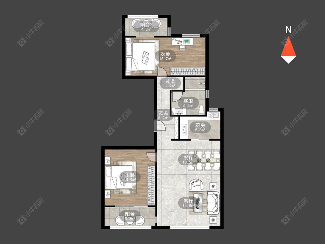 玉兰广场二期房源户型图 常州玉兰广场二期在售二手房源户型图_小牛看房